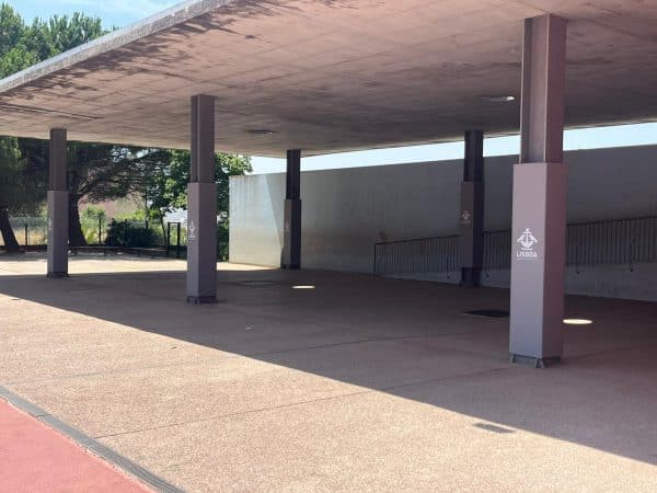 Proteções dos pilares no recreio